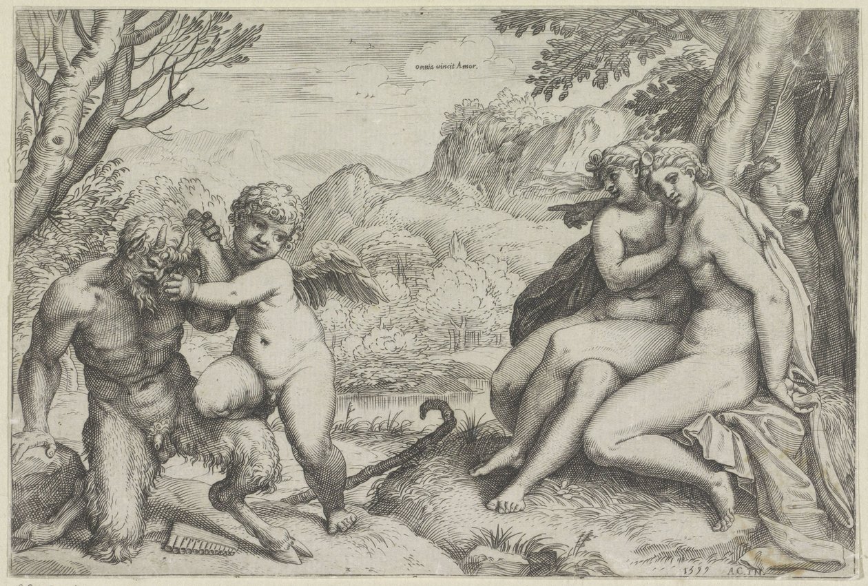 Láska zvítězí nad vším (název na předmětu) od Agostino Carracci