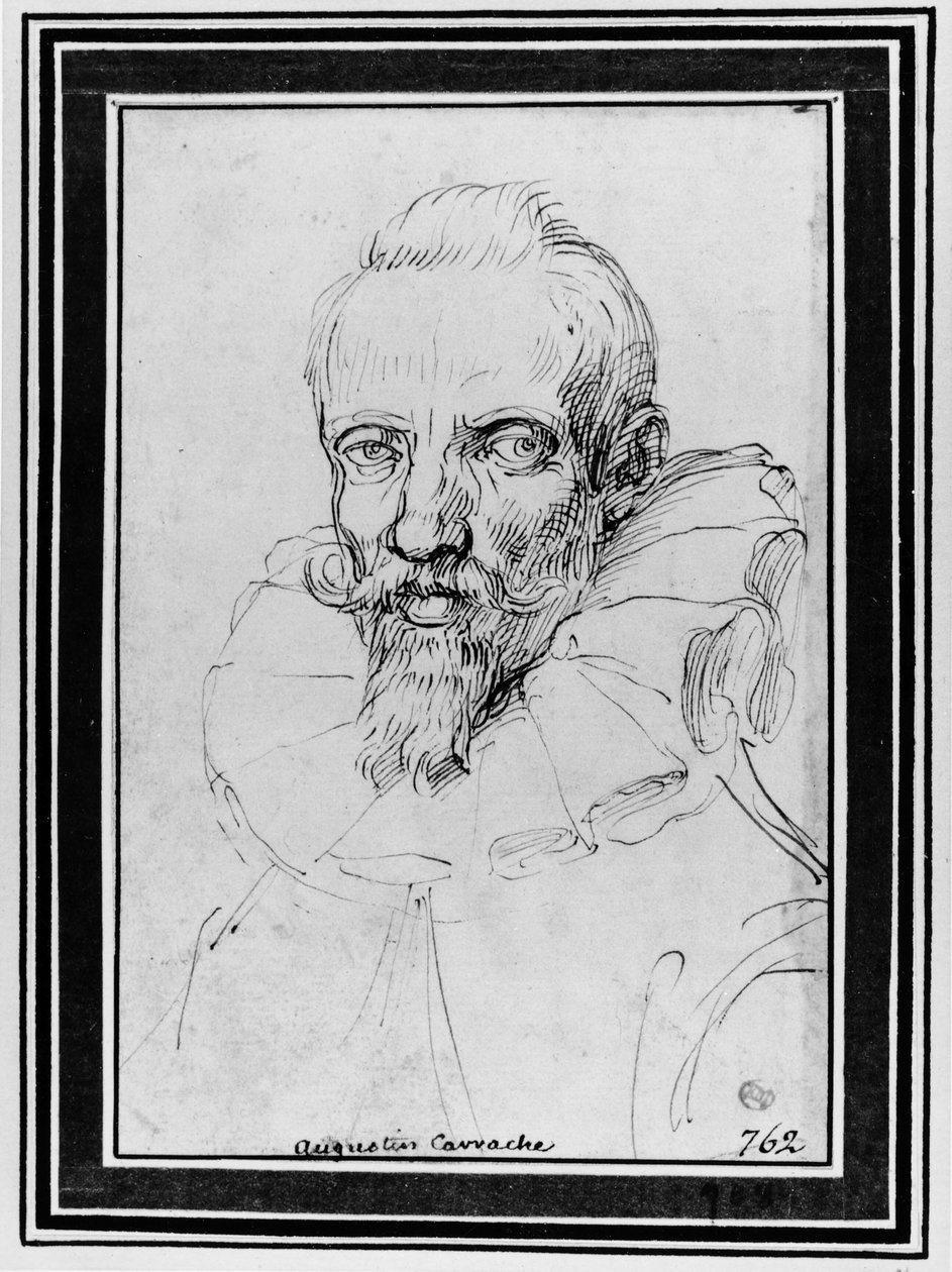 Portrét vousatého muže od Agostino Carracci