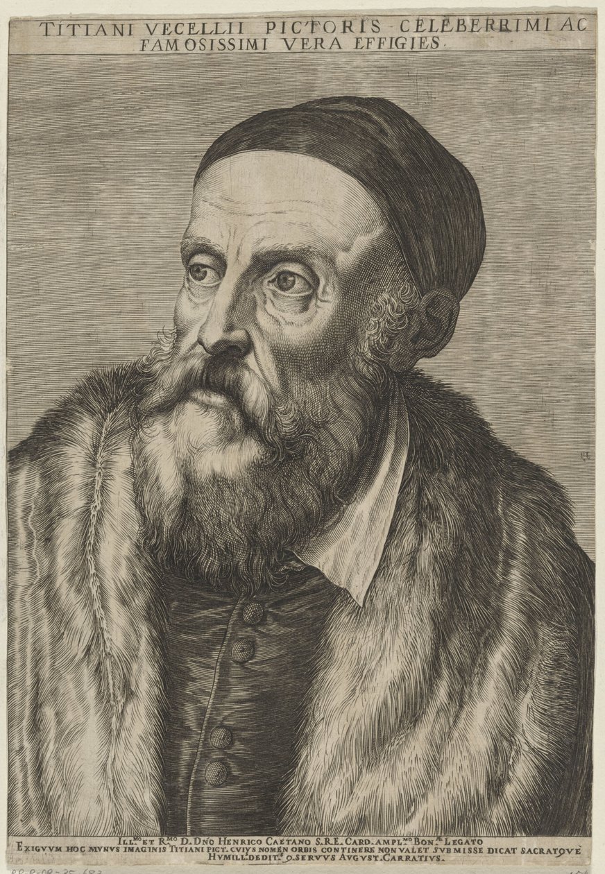 Portrét malíře Tiziana od Agostino Carracci