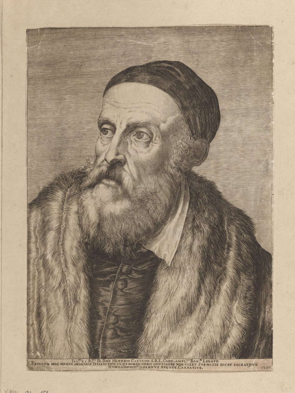 Portrét malíře Tiziana od Agostino Carracci