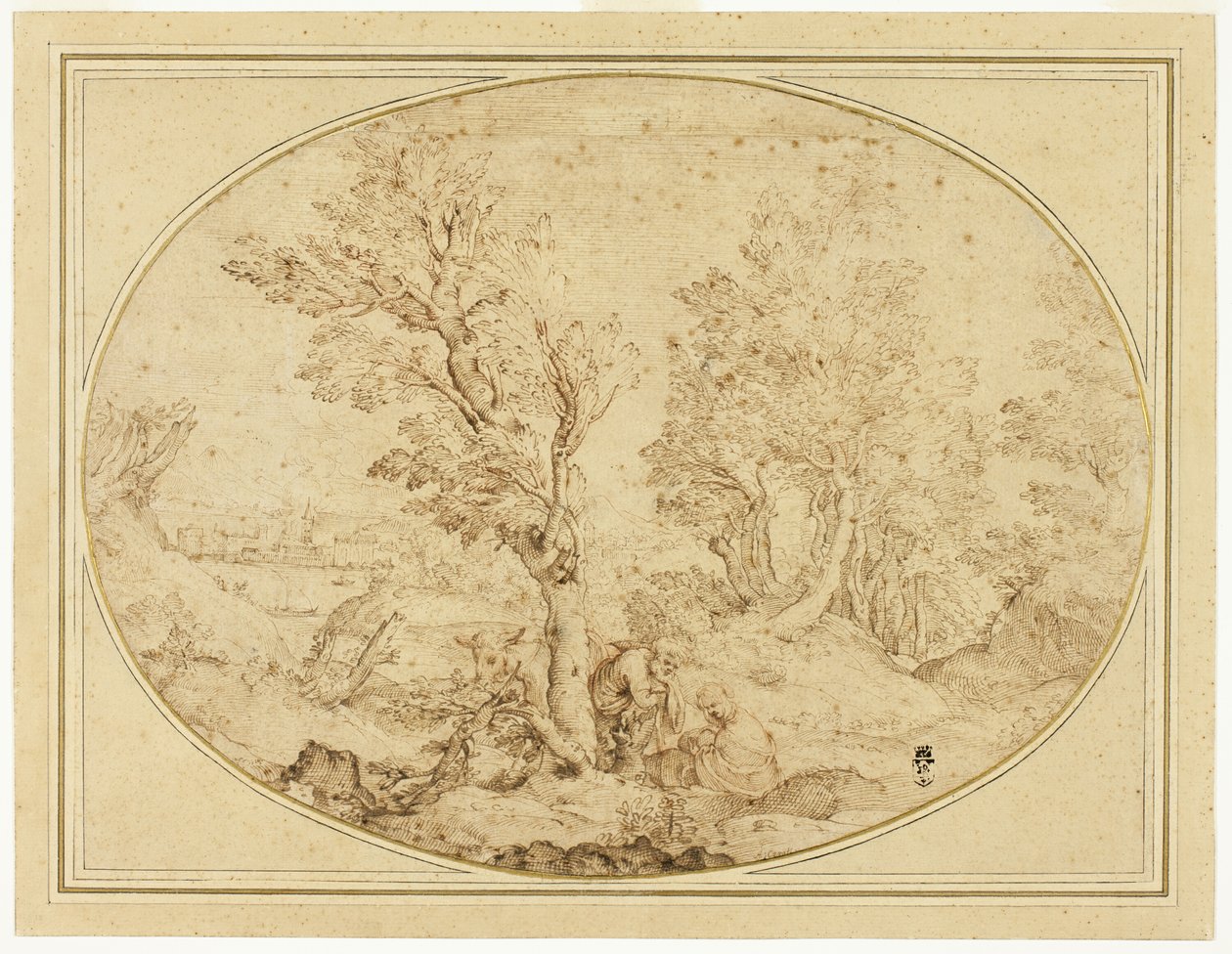 Odpočinek na útěku do Egypta od Agostino Carracci