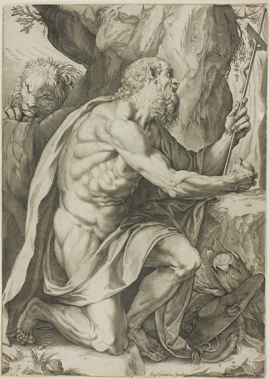 Svatý Jeroným v pokání od Agostino Carracci