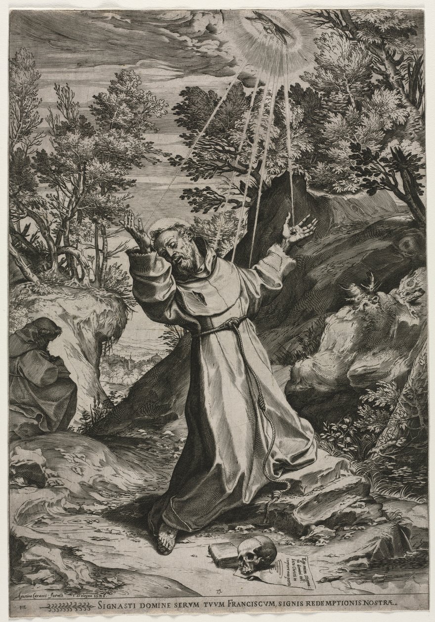 Svatý František přijímající stigmata, 1586. od Agostino Carracci