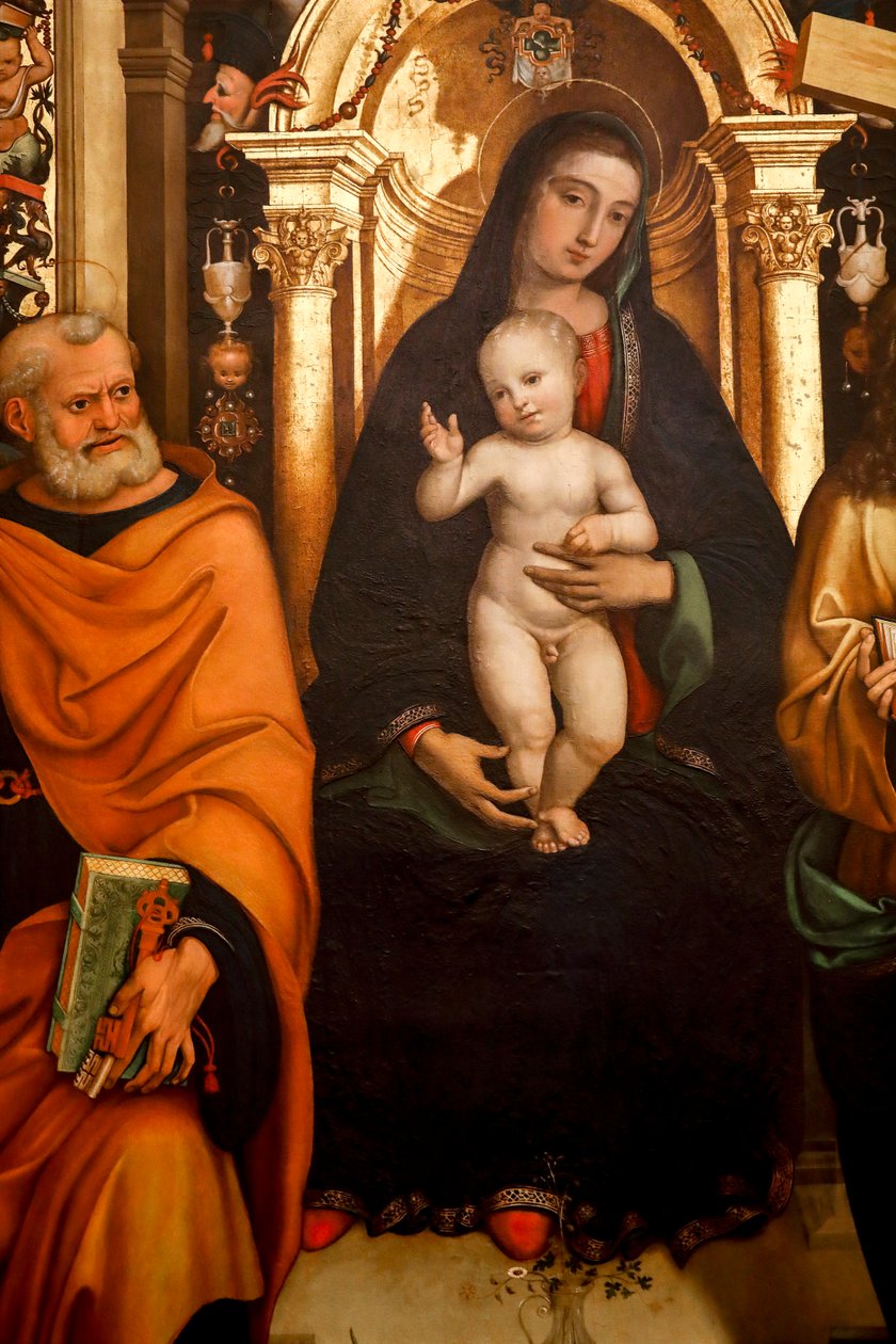 Madona a dítě se svatými. 16. století (Olej na dřevě) od Agostino Marti
