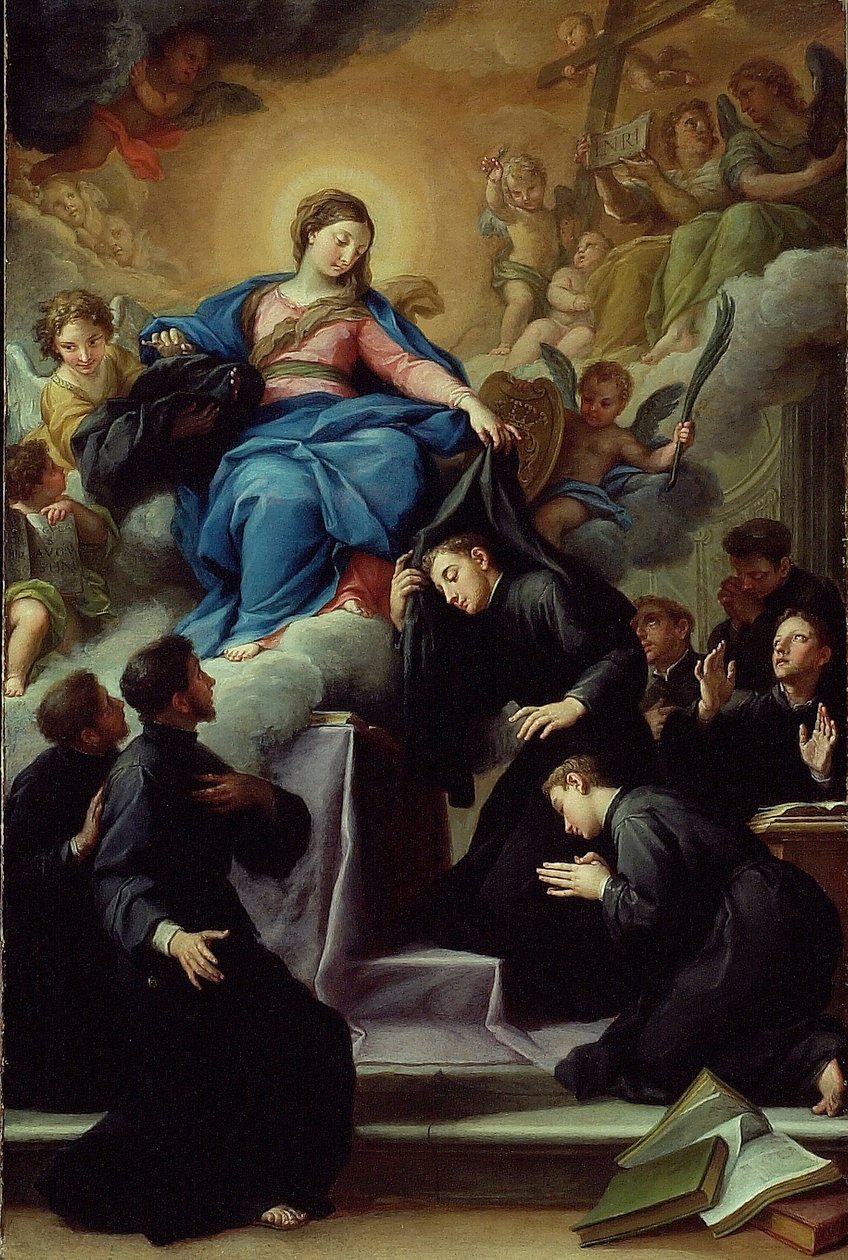 Madona se sedmi zakladateli řádu servitů, kolem roku 1728 (olej na plátně) od Agostino Masucci