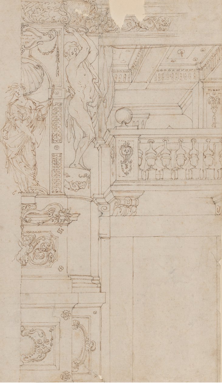 Studie k dekoracím trompe-l’oeil Palazzo Ducale Palazzo Pitti, Florencie, 1636-41. od Agostino Mitelli