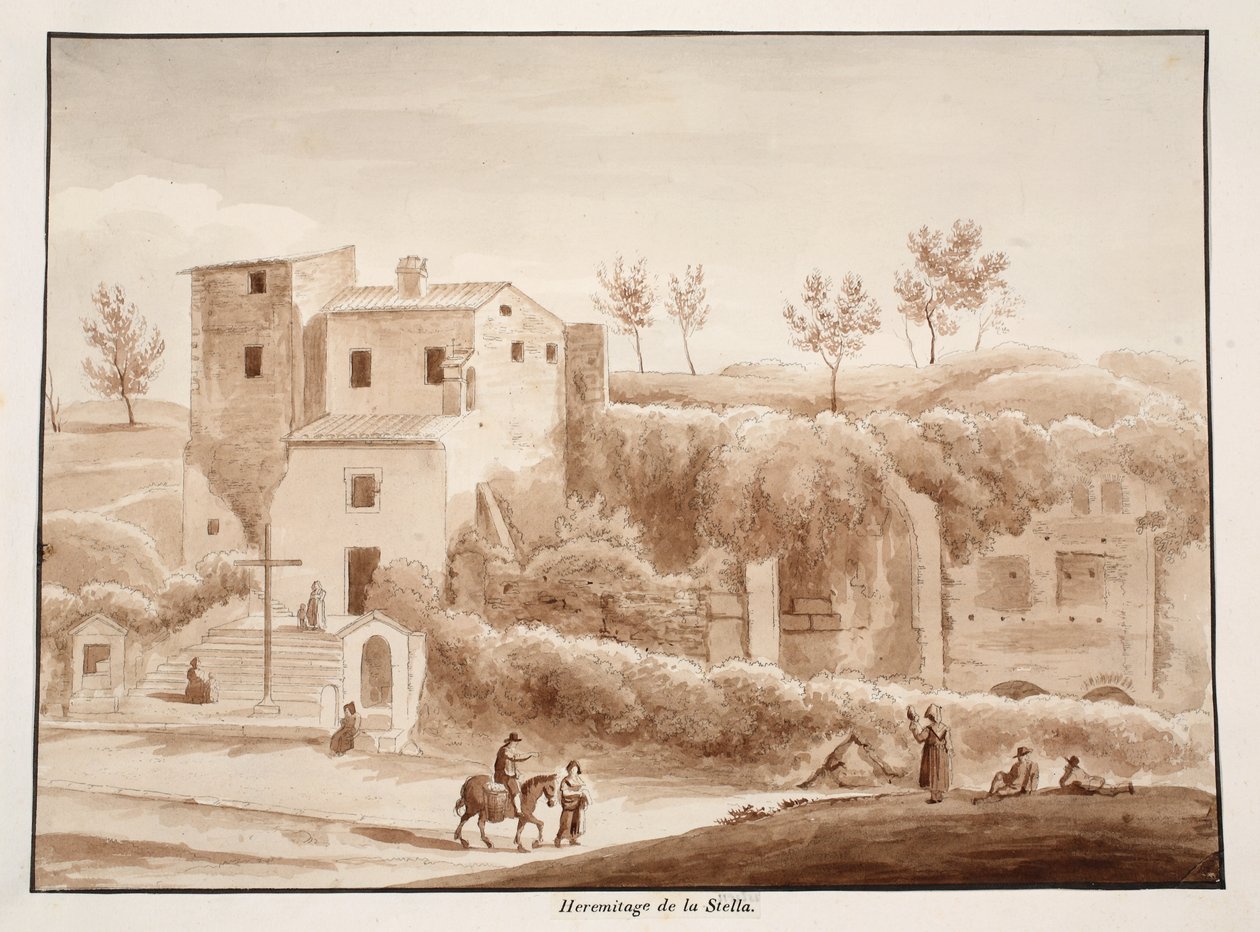 Ermitáž Madonna della Stella, 1833 (lept s hnědým lavírováním) od Agostino Tofanelli