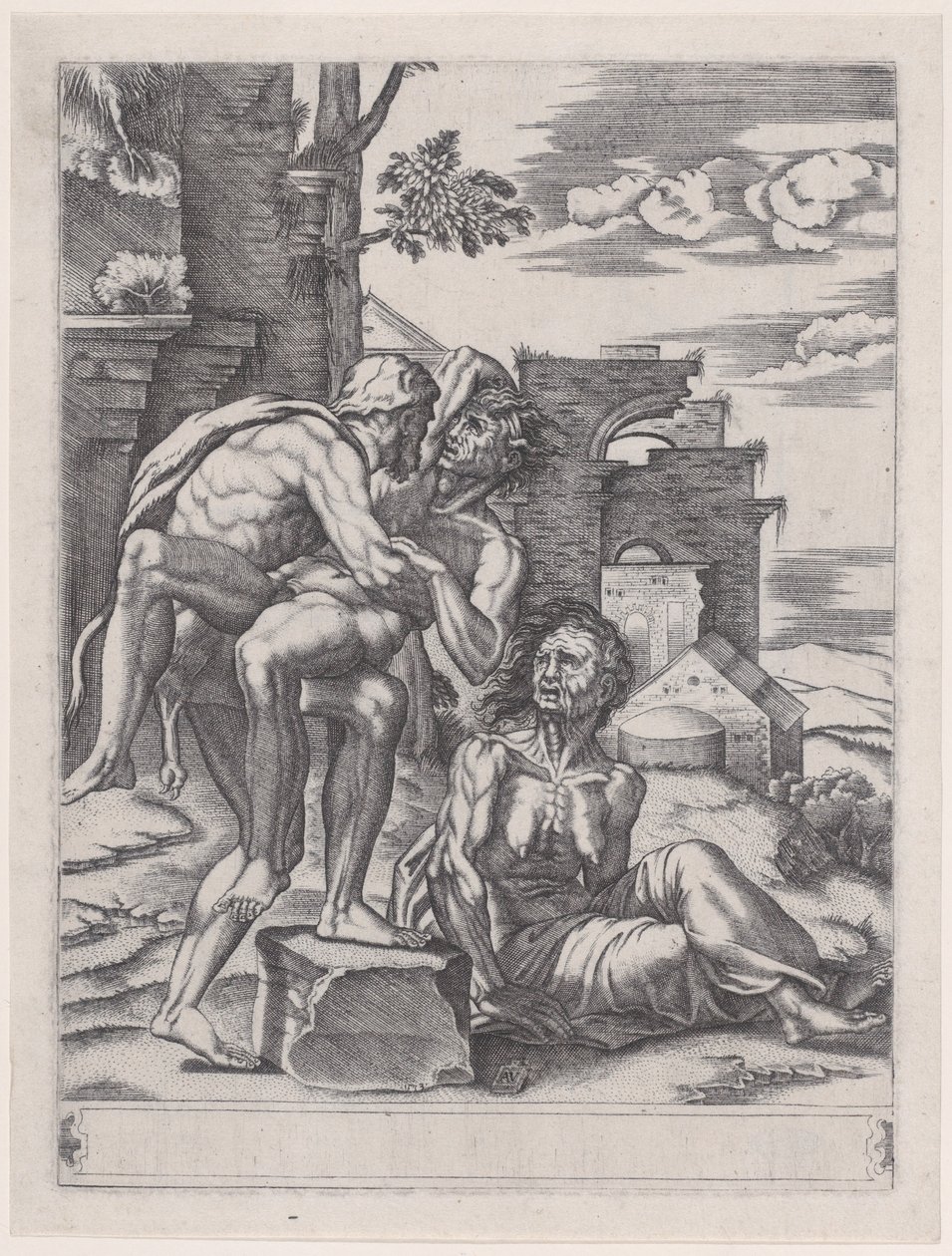 Herkules a Antaeus z roku 1533, z roku 1533. od Agostino Veneziano