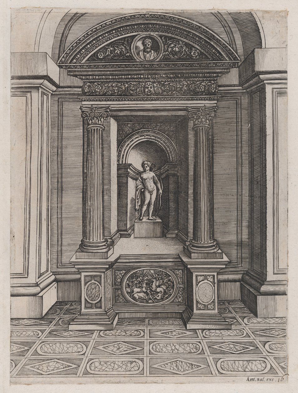 Zrcadlo římské velkoleposti: Erosův oltář, ca. 1514-36, ca. 1514-36. od Agostino Veneziano.