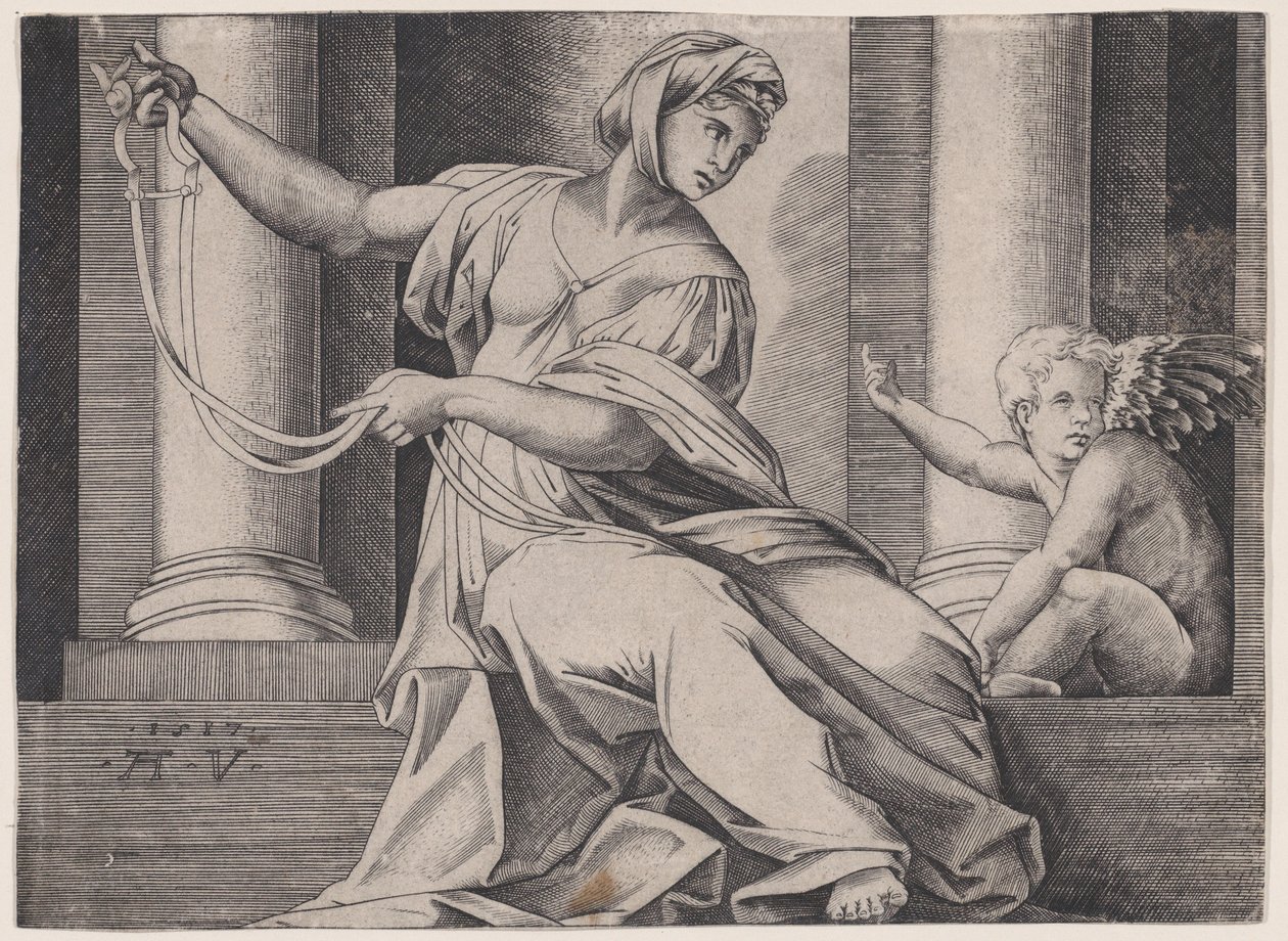 Temperance, datováno 1517. od Agostino Veneziano