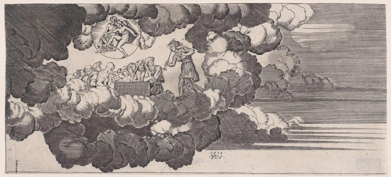 Zprávy přinesené na Olymp z roku 1516. od Agostino Veneziano