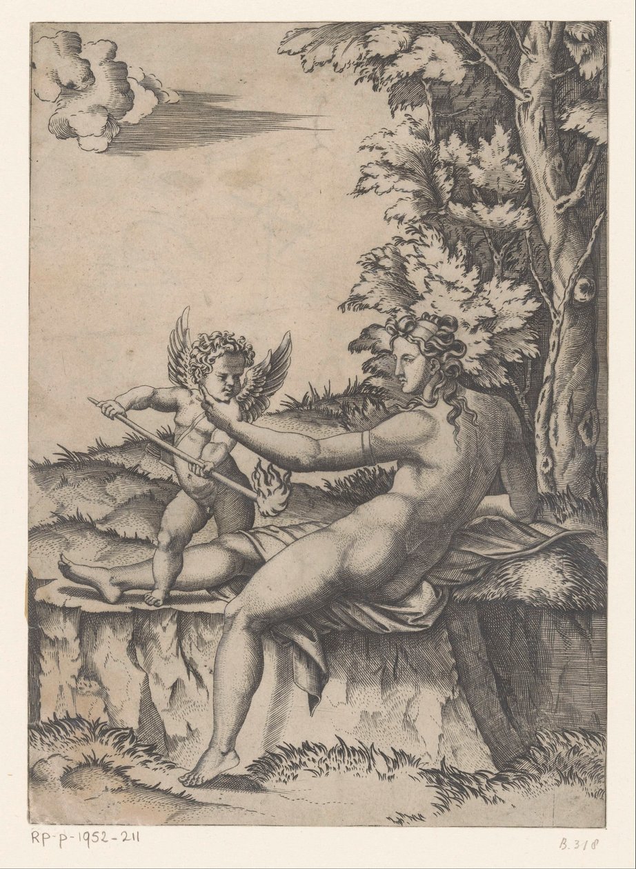 Zamilovaná Venuše od Agostino Veneziano