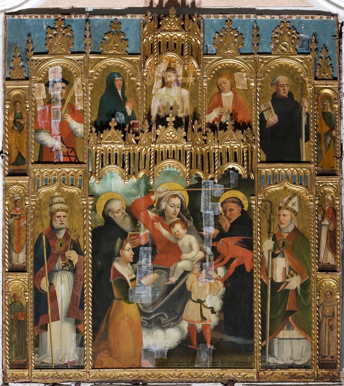 Polyptych Panny Marie Pomocnice od Agostino da Casanova