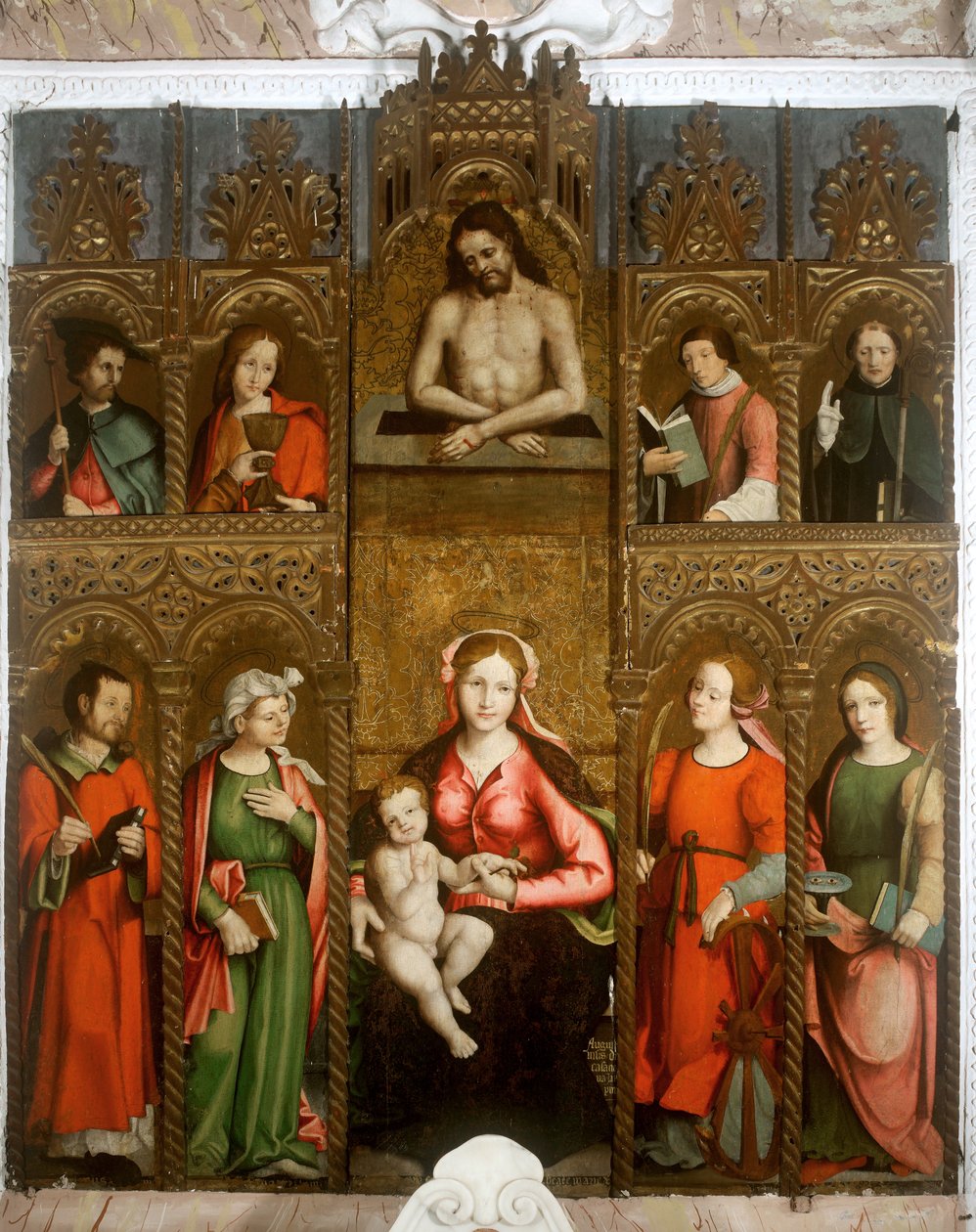 Polyptych Panny Marie, Madona se světci od Agostino da Casanova