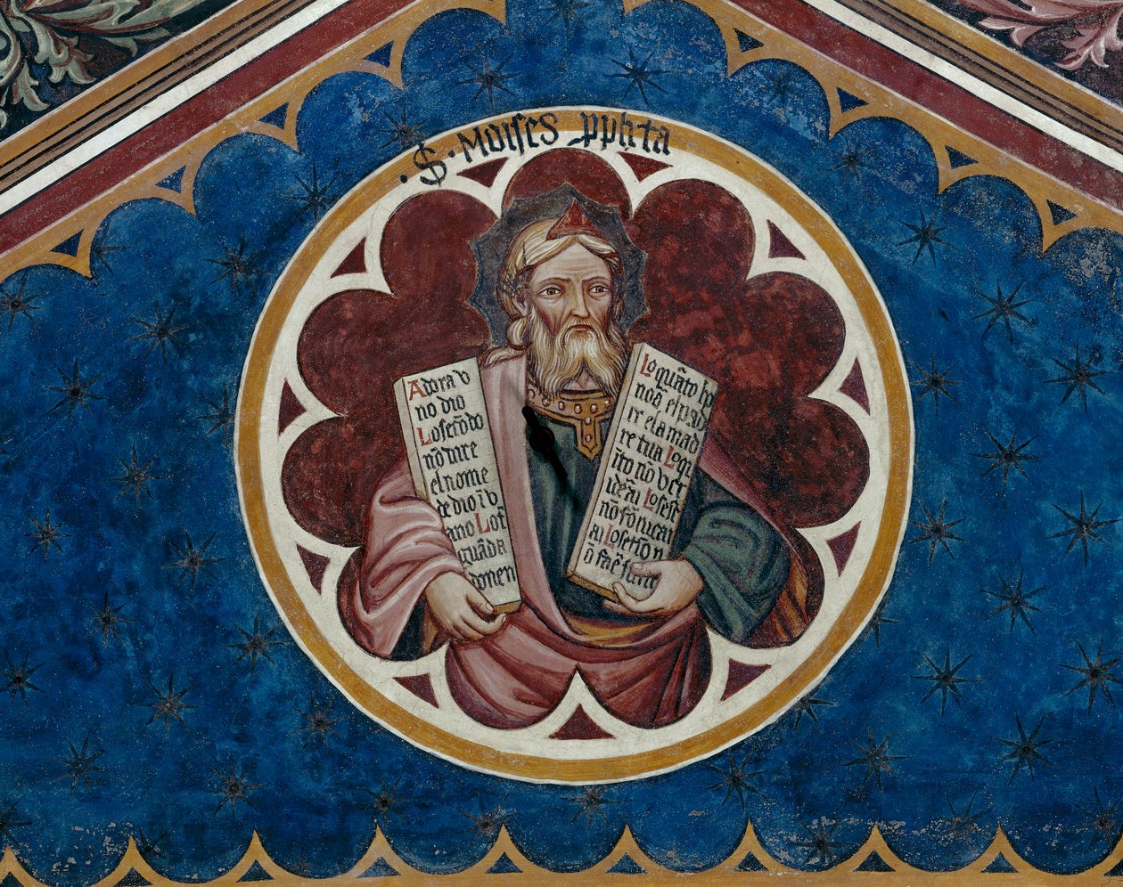 Mojžíš, detail čtvrtého pole stropu (freska) od Agostino di Marsiglio