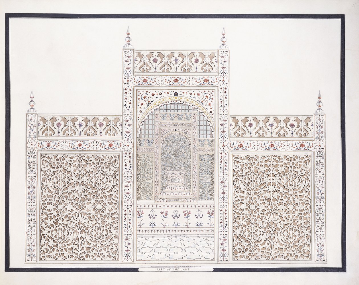 Část Taj, c. 1815 od Agra School