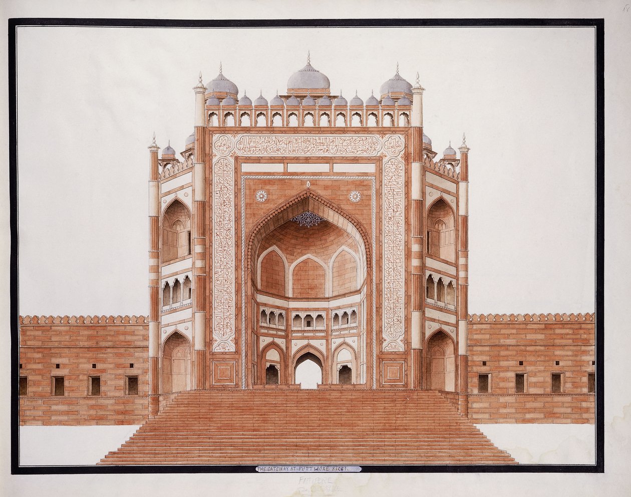 Brána ve Futtypore, Sicri, c. 1815 od Agra School
