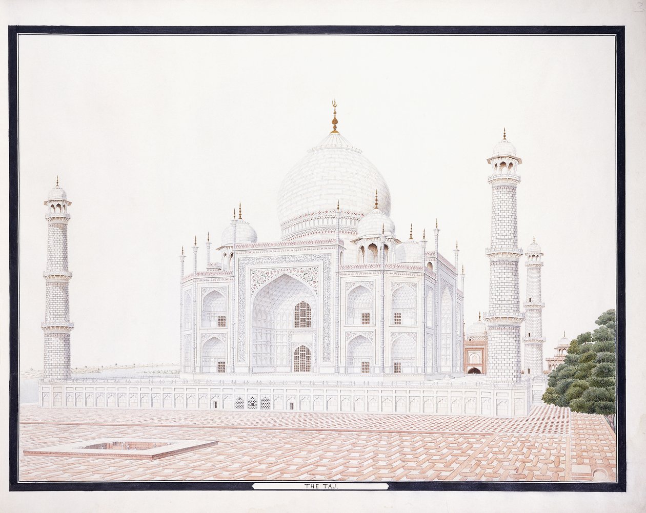Taj, c. 1815 (tužka, pero, šedý inkoust, w/c) od Agra School