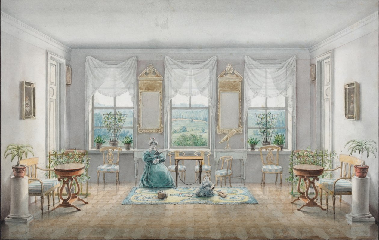 Přijímací pokoj v panském domě Gorki, 1831 od Agrafena Dmitrievna Blagovo