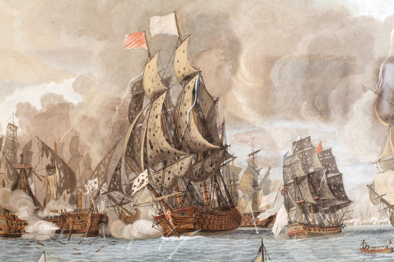 Námořní bitva proběhla 12. dubna 1782 poblíž Guadeloupe od Aimé Louis Dumoulin
