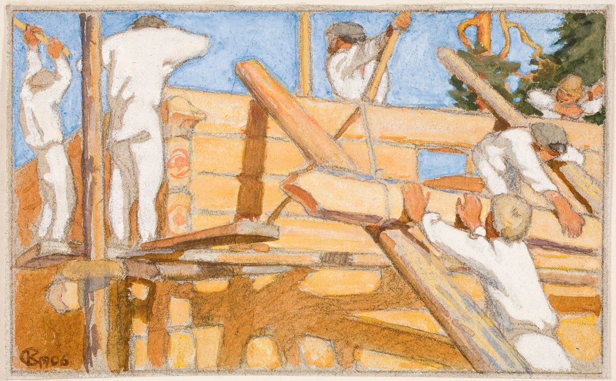 Dům z mohutných klád od Akseli Gallen-Kallela