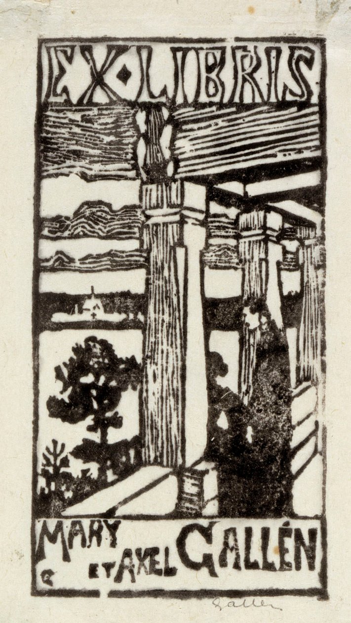 Ex libris Mary a Axela Gallénových od Akseli Gallen-Kallela
