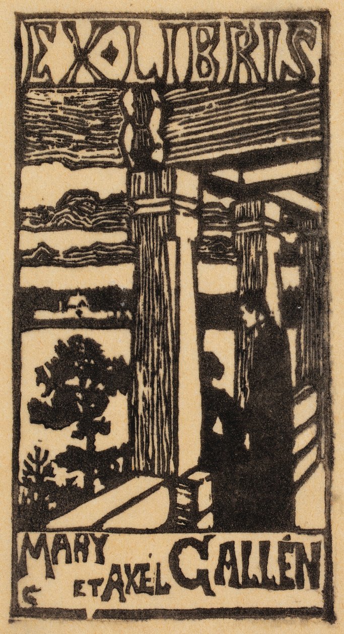 Exlibris Mary a Axela Gallénových od Akseli Gallen-Kallela