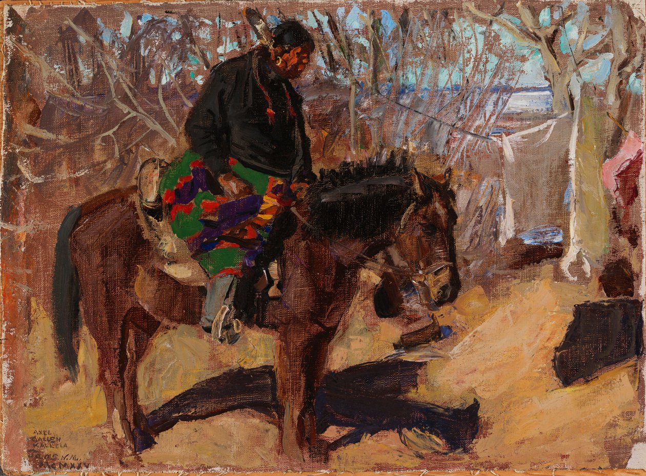Americký indián na koni od Akseli Gallen-Kallela
