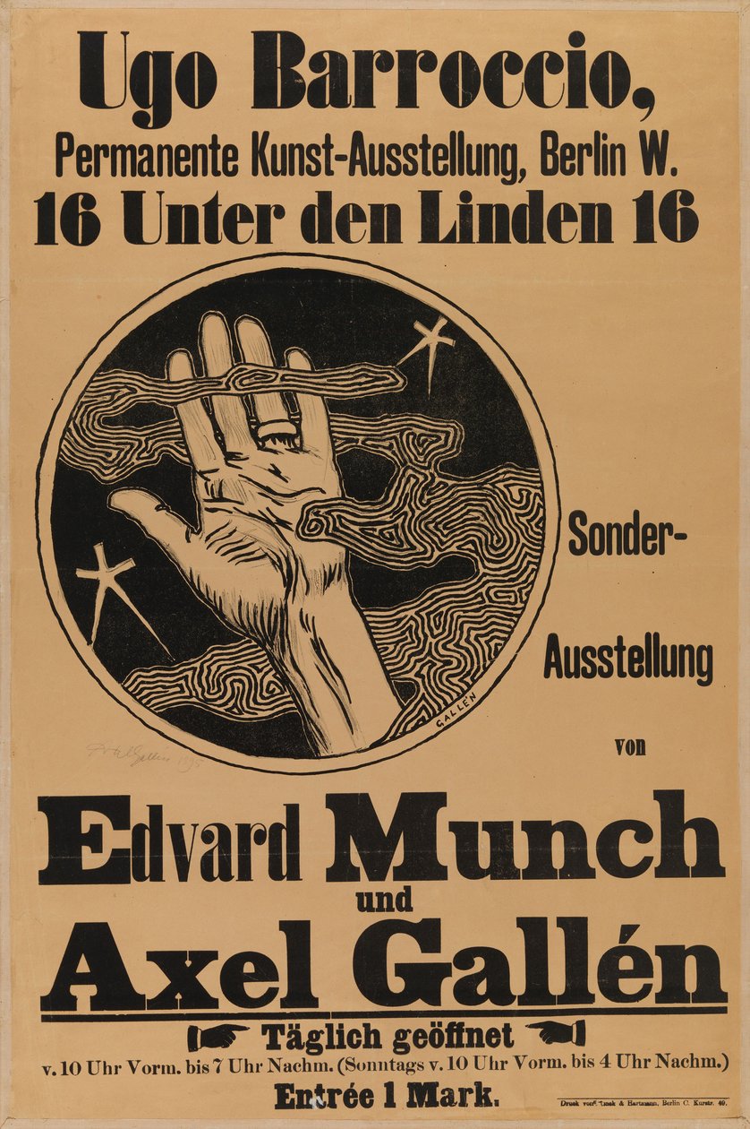 Plakat für Munch & Galléns Ausstellung od Akseli Gallen-Kallela