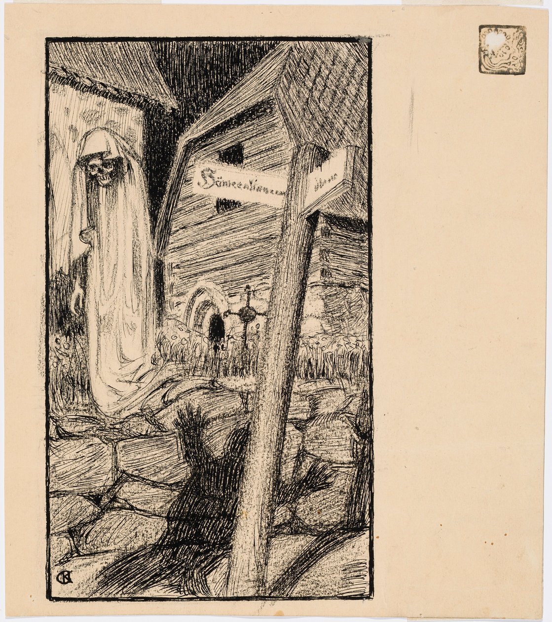 Duch na hřbitově od Akseli Gallen-Kallela