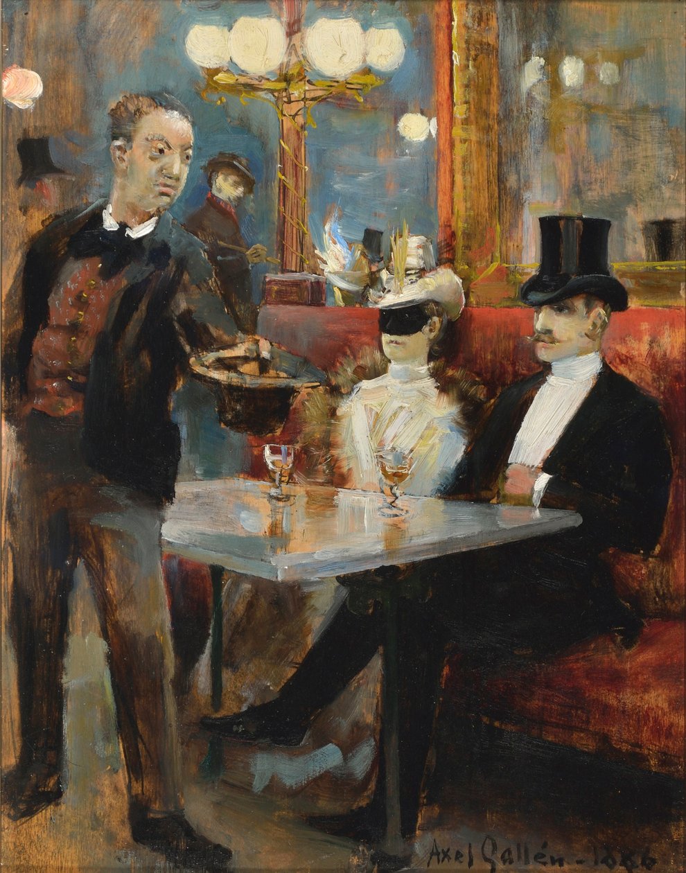 V kavárně v Paříži od Akseli Valdemar Gallen-Kallela