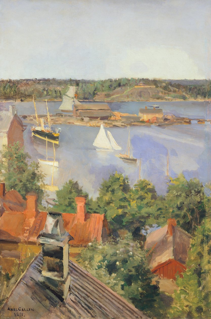 Severní přístav, Helsinky od Akseli Gallen-Kallela, Finsko 19. století od Akseli Valdemar Gallen Kallela
