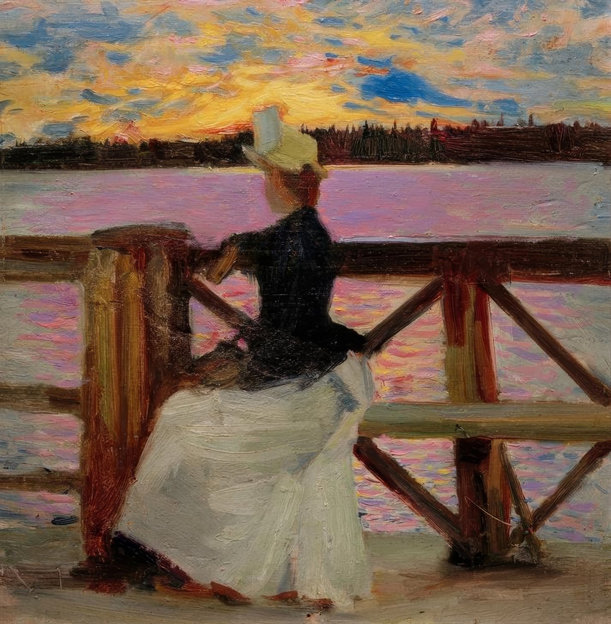 Marie Gallén na mostě Kuhmoniemi od Akseli Valdemar Gallen Kallela