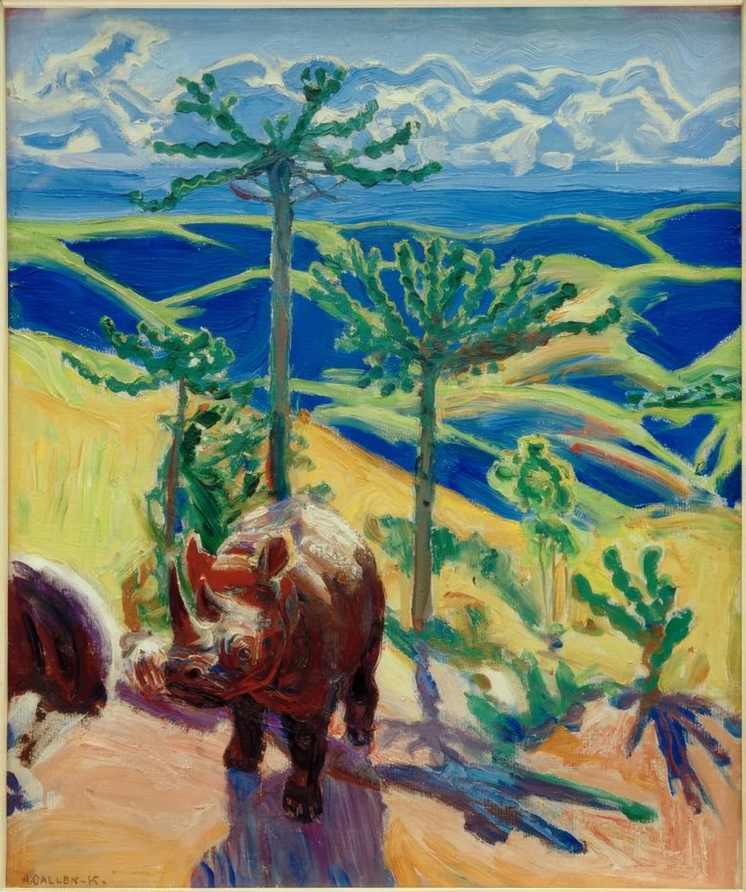 Stromy nosorožců a Euphorbia od Akseli Valdemar Gallen Kallela