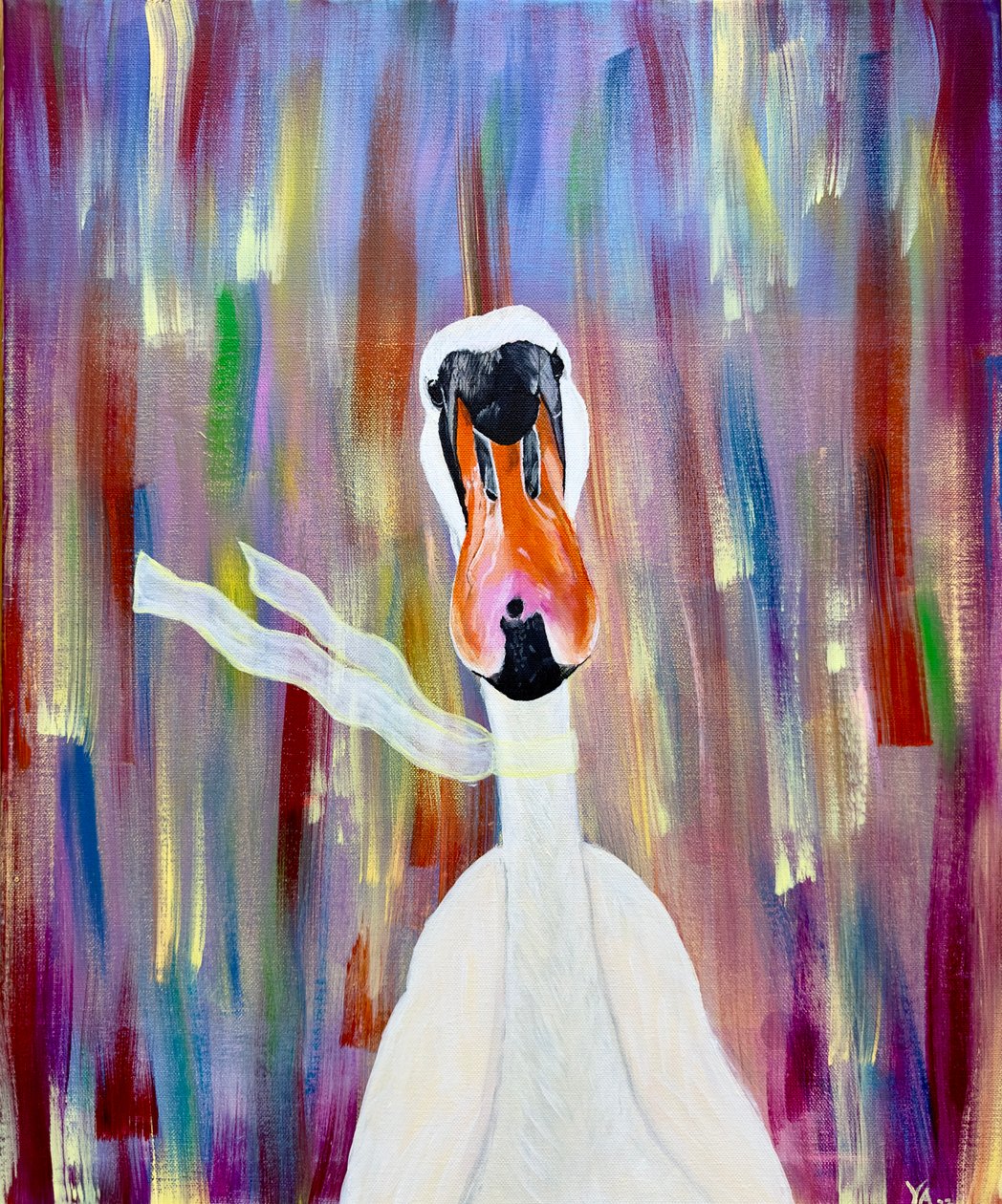 Fancy Swan Monroe, 2023 (akryl na plátně) od Akturk Yasemin