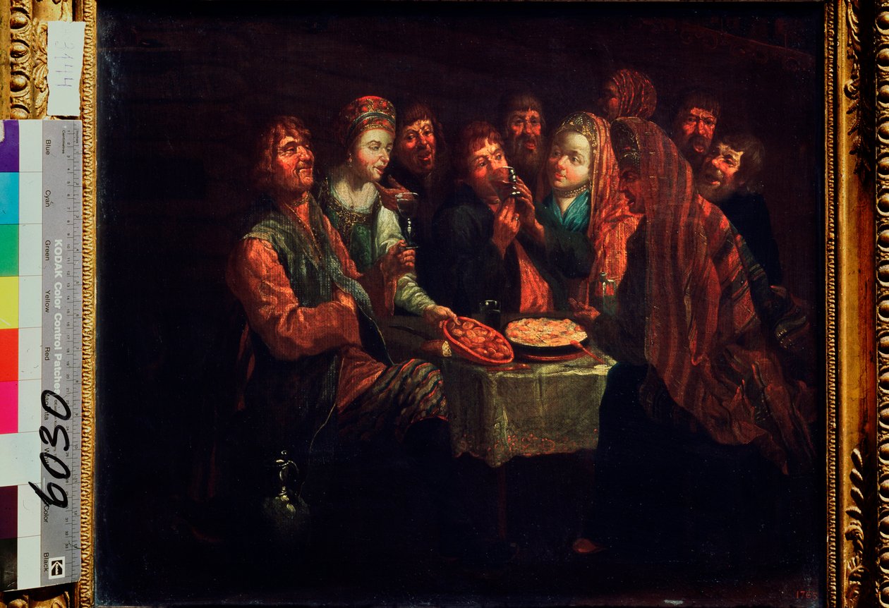 Fete paysanne (Peasant Feast) - Peinture de Al Vishnekov (premiere moitie du 18e siecle), huiles sur toile, art russe 18e siecle - State Russian Museum, Saint Petersbourg   1406476   cs       czech Successfully Translated  Original: Sketches for Translat:  od Al Vishnekov