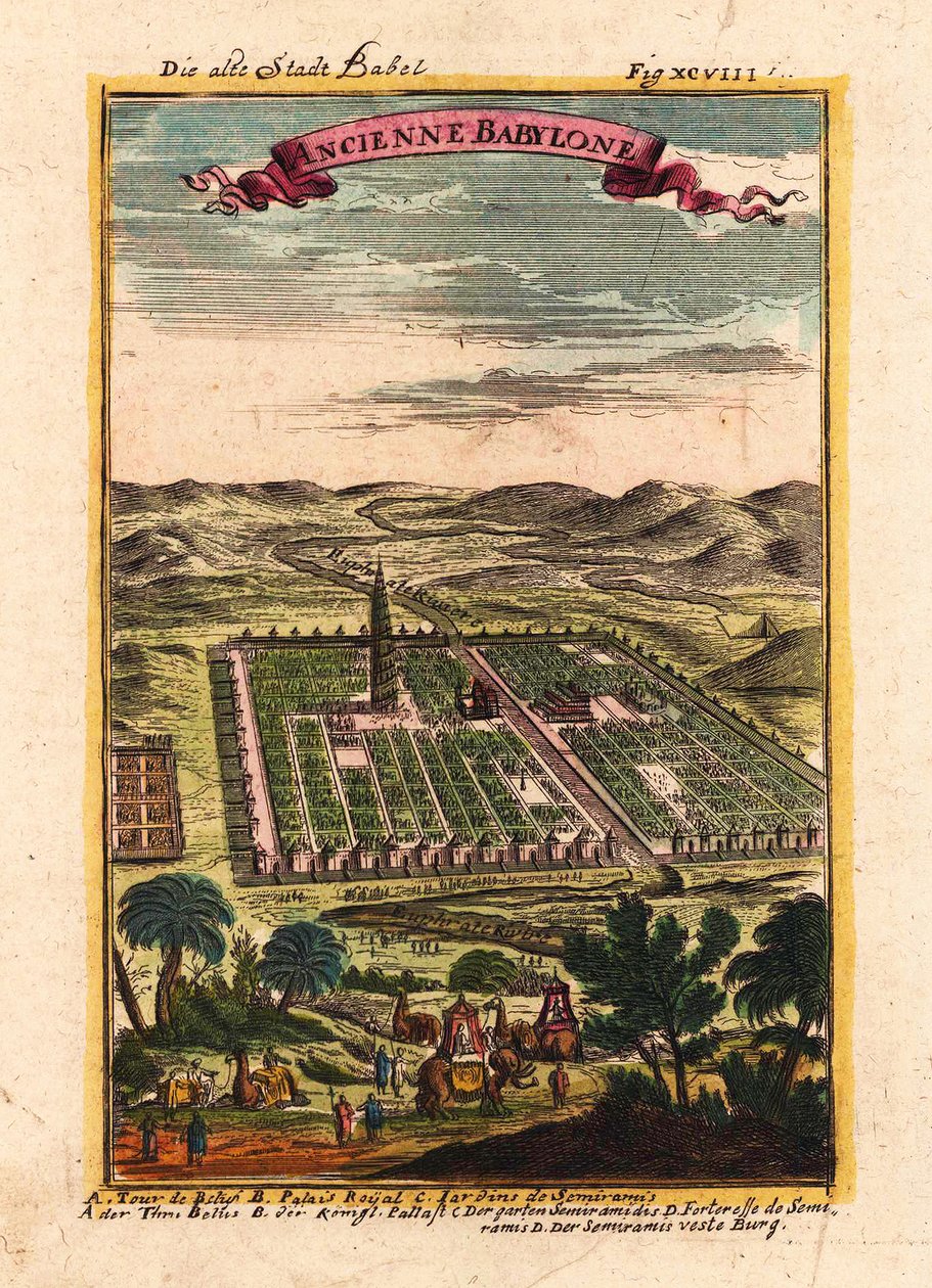 Starobylé město Babylon, 1719 od Alain Manesson Mallet