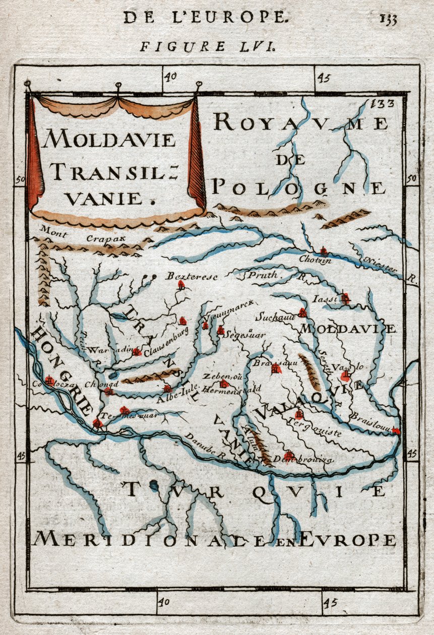 Mapa Rumunska 1683 od Alain Manesson Mallet