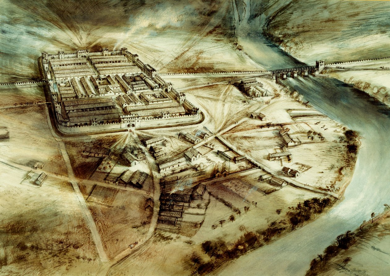 Chesterova římská pevnost, Hadriánův val, Northumberland, 20. století od Alan Ernest Sorrell