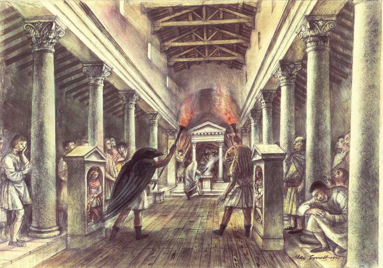 Interiér Mithrova chrámu od Alan Ernest Sorrell