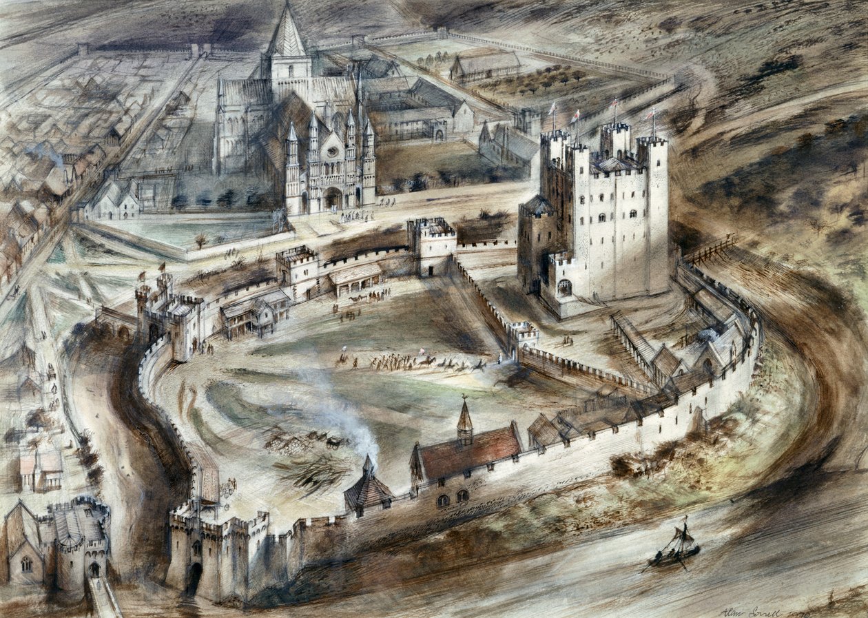 Hrad Rochester, 15. století, 60. léta 20. století od Alan Ernest Sorrell