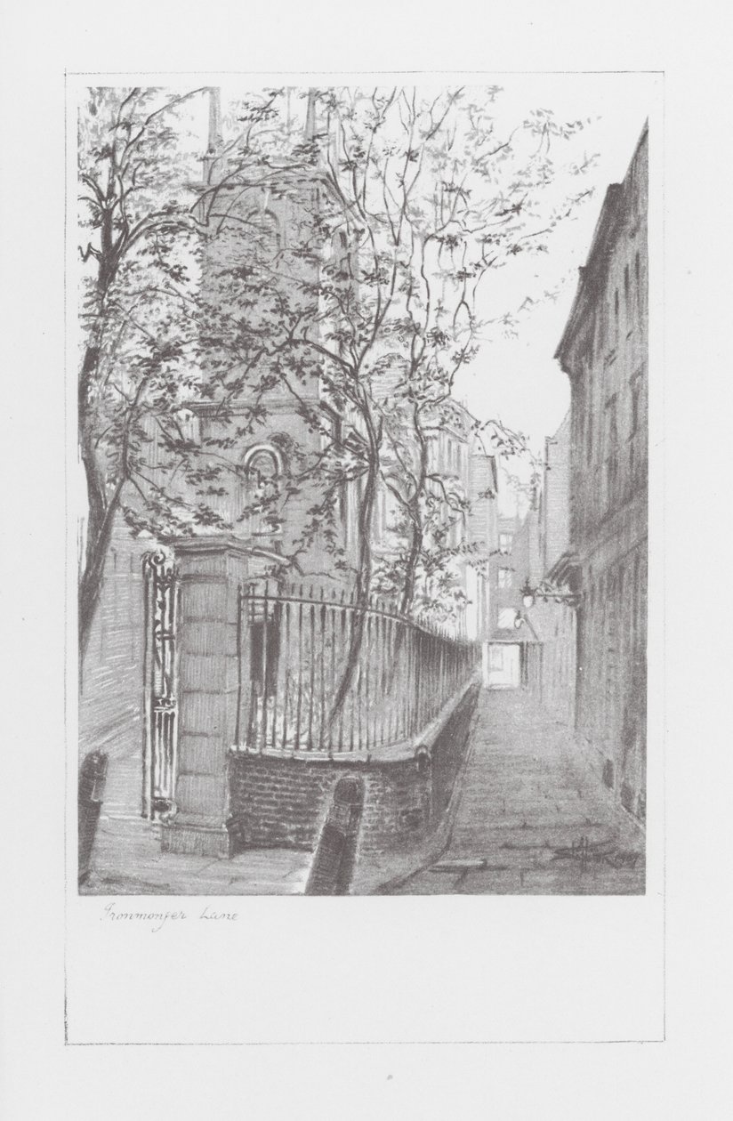 London Lanes: Ironmonger Lane (litografie) od Alan Stapleton