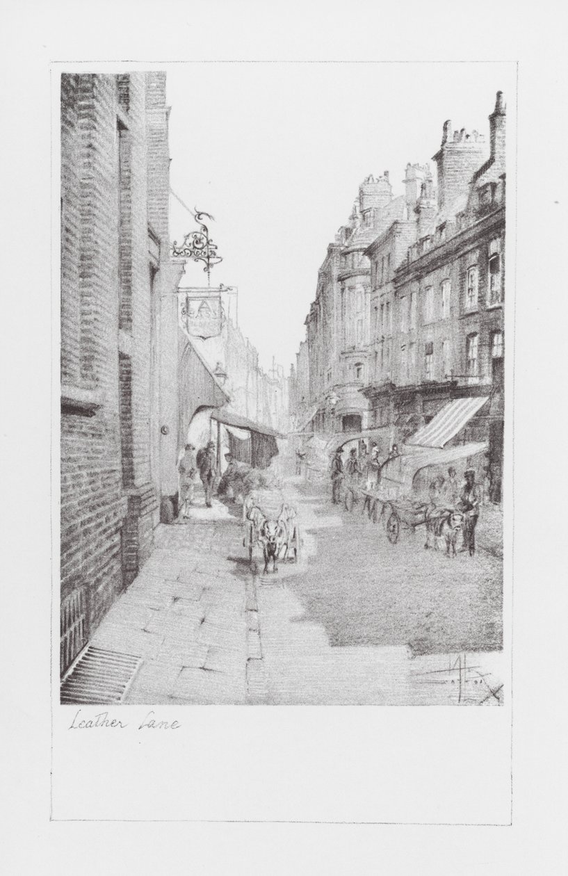 London Lanes: London Lane: Leather Lane (litografie) od Alan Stapleton