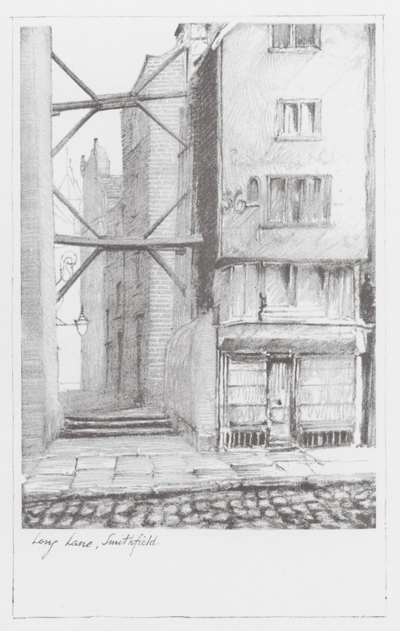 London Lanes: Long Lane, Smithfield (litografie) od Alan Stapleton
