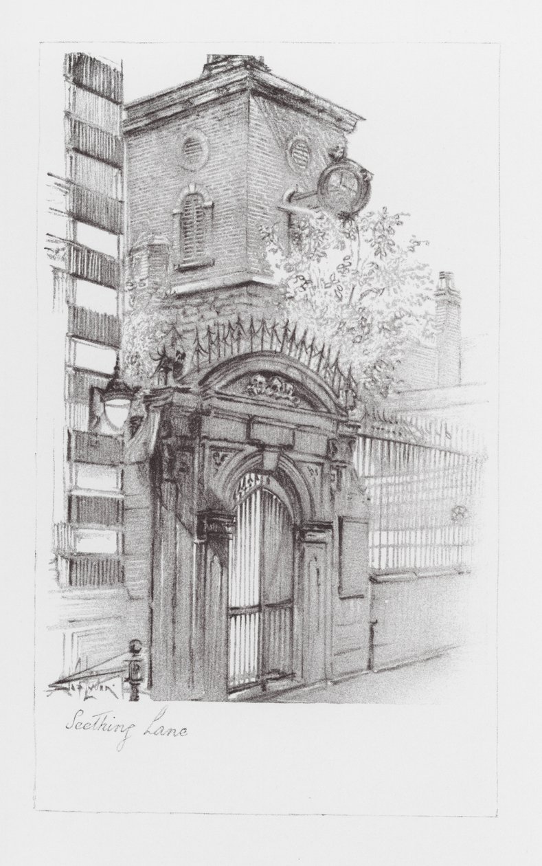 London Lanes: Seething Lane (litografie) od Alan Stapleton