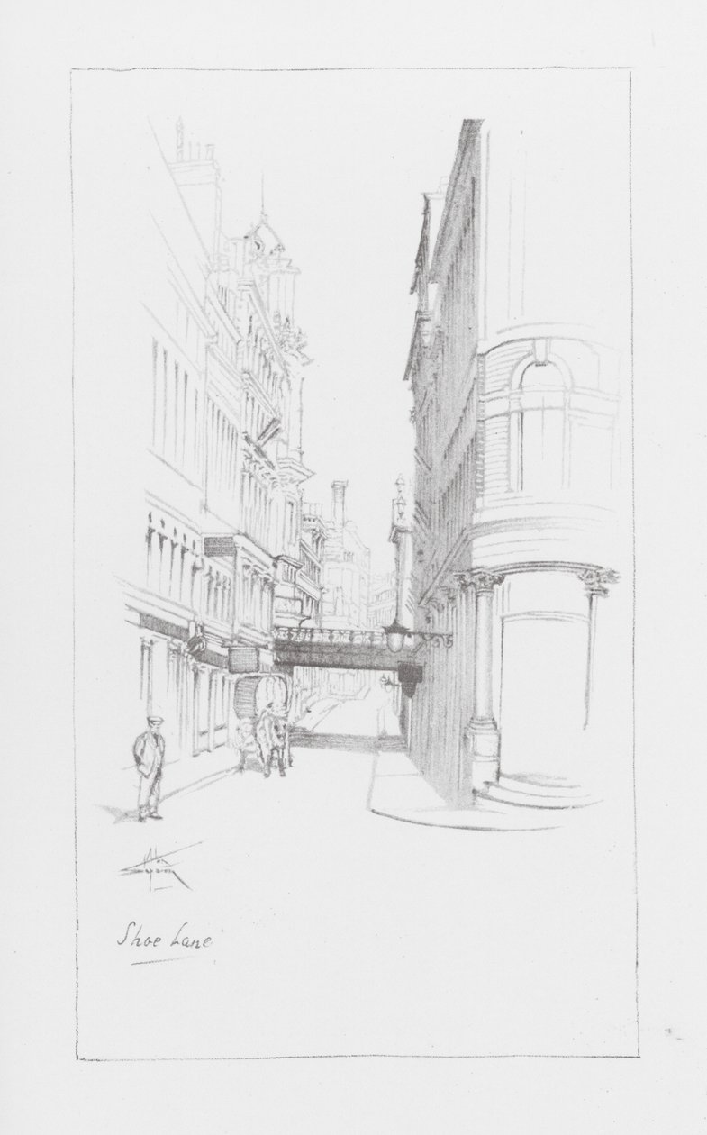 London Lanes: Shoe Lane (litografie) od Alan Stapleton