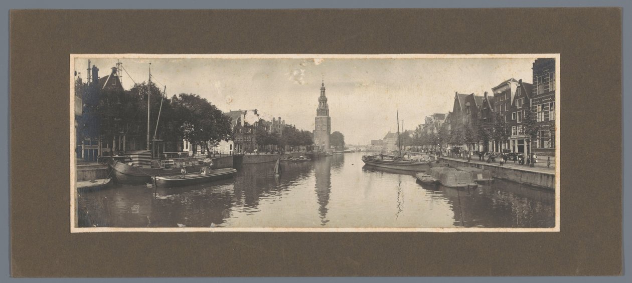 Pohled na Oude Schans a Montelbaanstoren, při pohledu na IJ, Amsterdam od Alb. Kapteijn (attributed to)