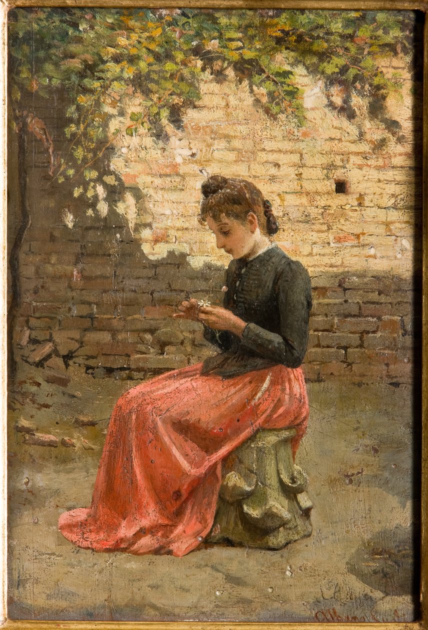 On mě miluje, on mě nemiluje (olej na kartonu) od Albano Lugli Carpi
