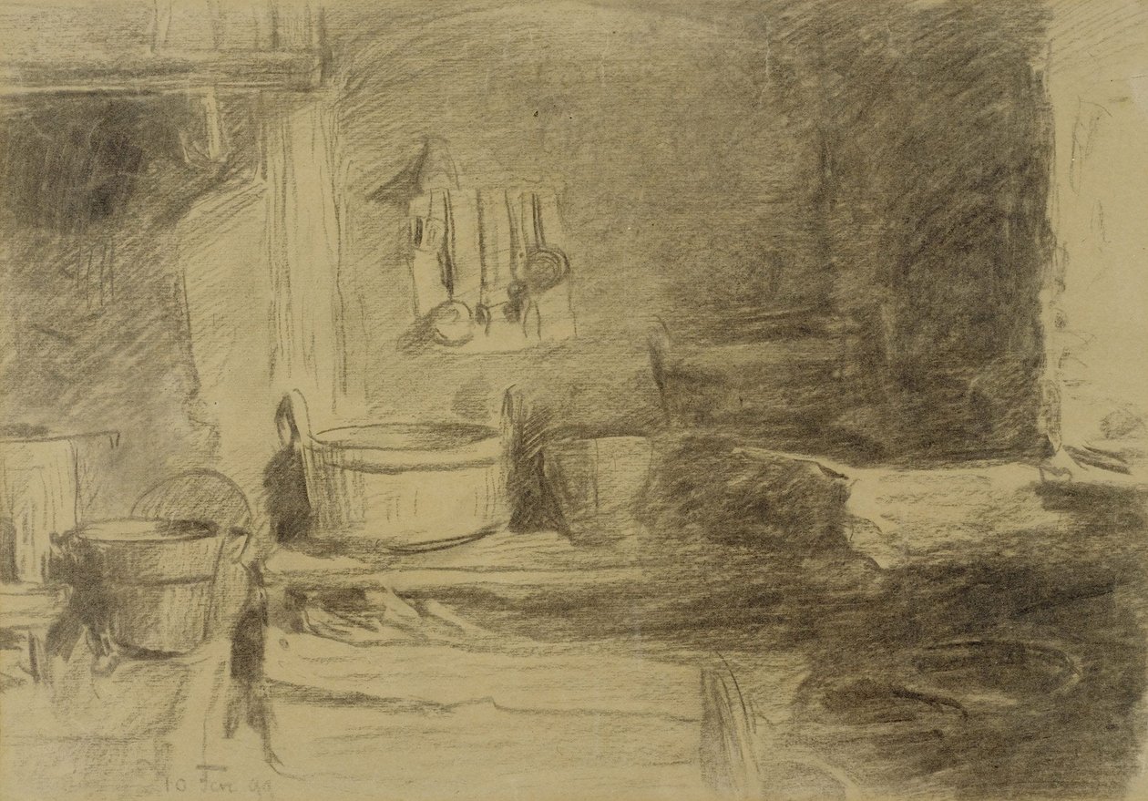 Interiér kuchyně od Albert Anker
