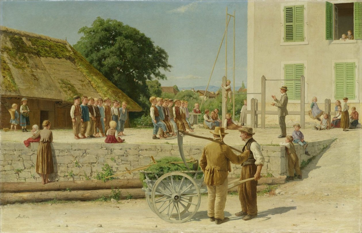 Turnstunde in Ins od Albert Anker